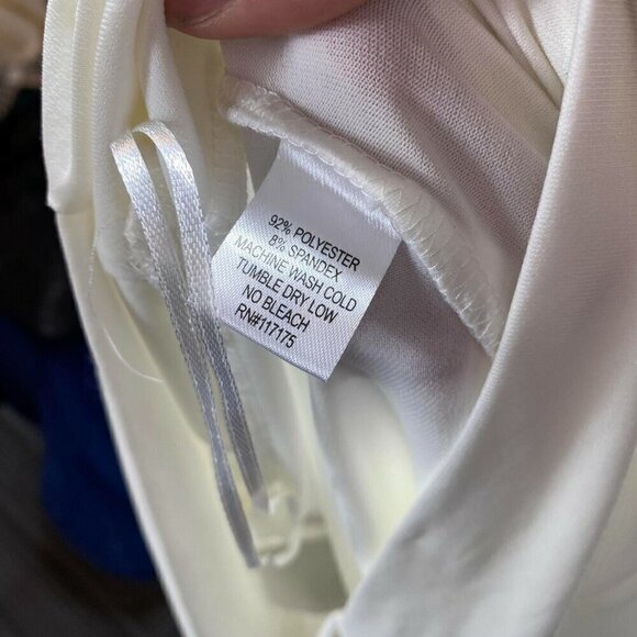 Beach Break white stretchy high waist wide leg pants. Summer beach Sz M - Picture 8 of 8